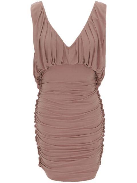 ruched V-neck minidress by SAINT LAURENT