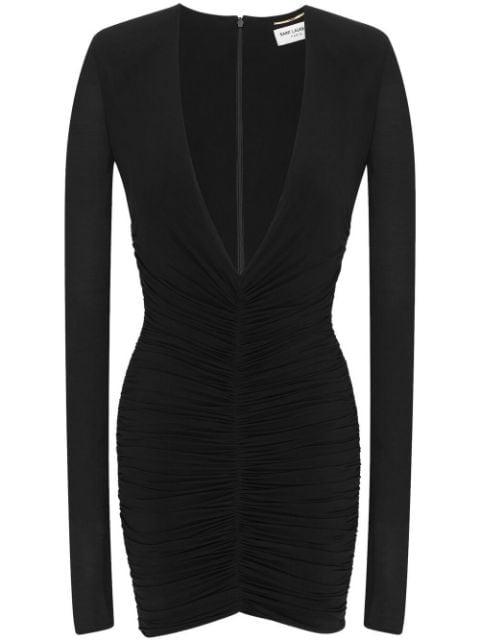 ruched mini dress by SAINT LAURENT