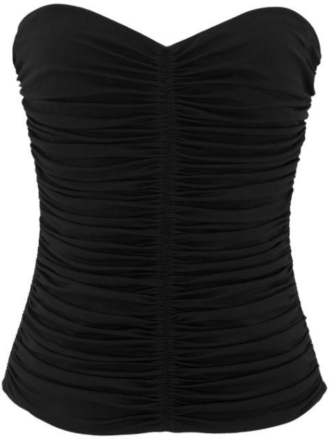 ruched strapless top by SAINT LAURENT