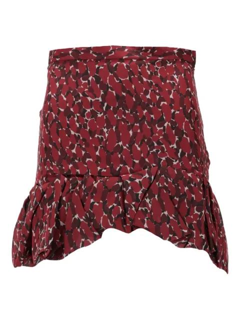 ruffled abstract-print mini skirt by SAINT LAURENT