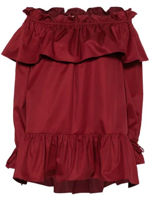 ruffled cotton mini dress by SAINT LAURENT