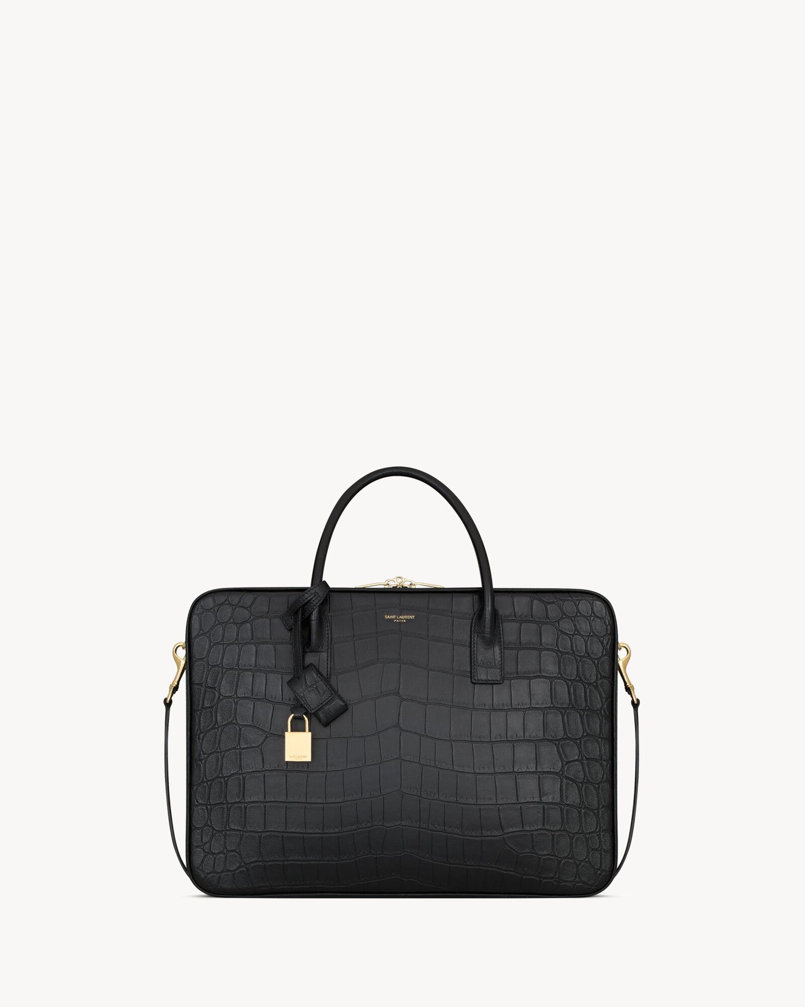 sac de jour large slim bauletto bag in alligator by SAINT LAURENT sac de jour large slim bauletto bag in alligator by SAINT LAURENT