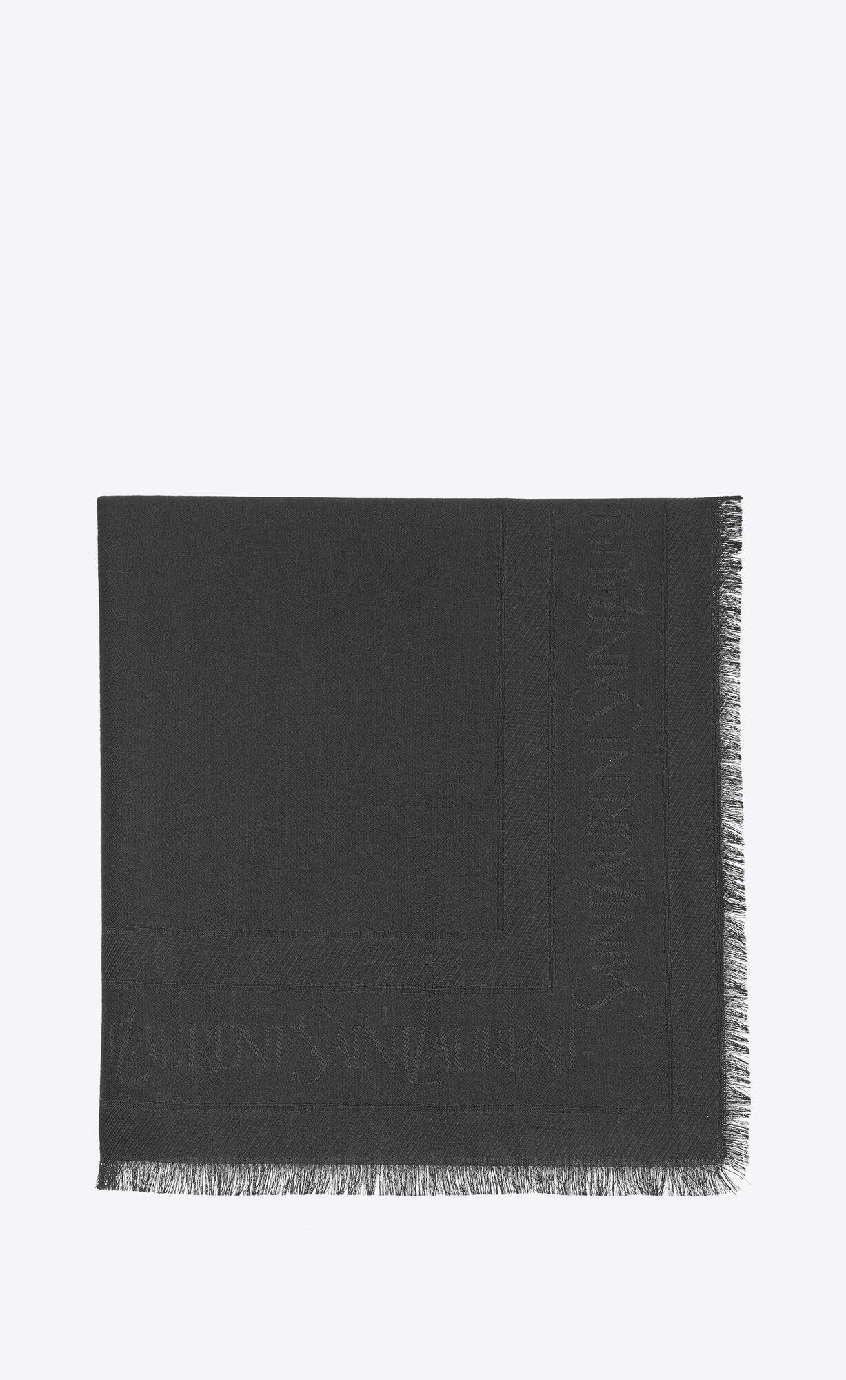 saint laurent large square scarf in wool and silk jacquard by SAINT LAURENT