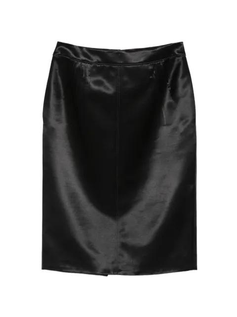 satin-effect Cassandre-charm midi skirt by SAINT LAURENT