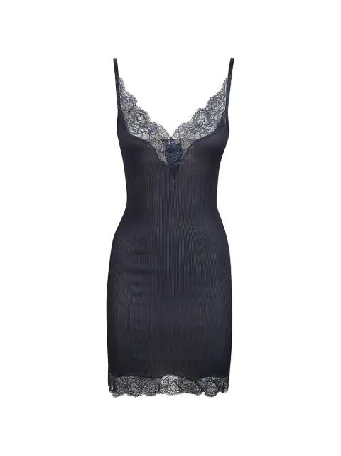 scalloped lace V-neck dress by SAINT LAURENT