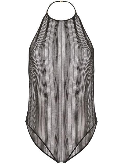 semi-sheer backless bodysuit by SAINT LAURENT
