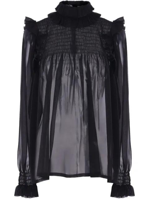 semi-sheer crepe blouse by SAINT LAURENT