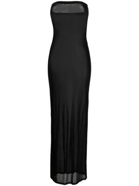 semi-sheer strapless dress by SAINT LAURENT