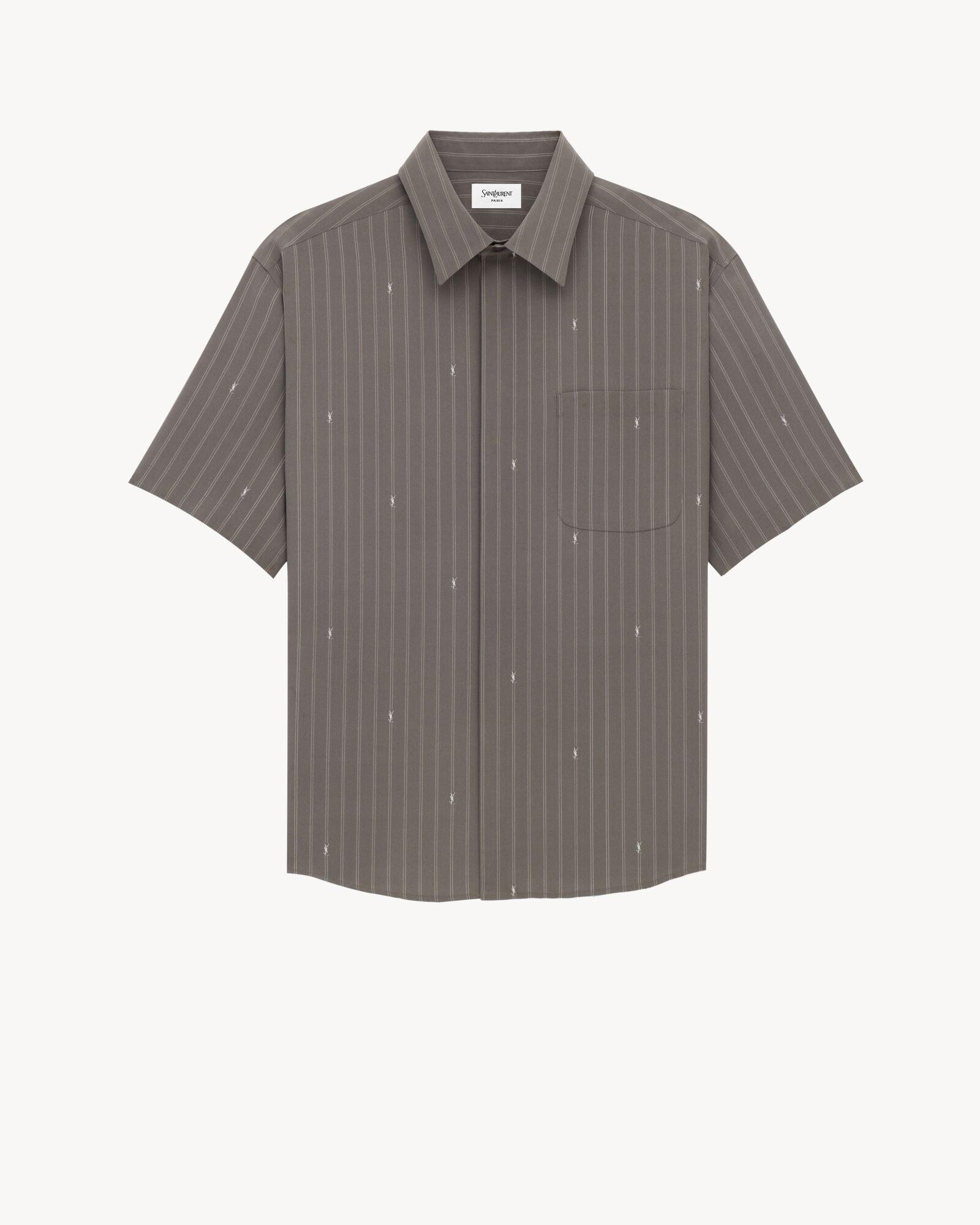 shirt in cassandre stripe silk crepe de chine by SAINT LAURENT