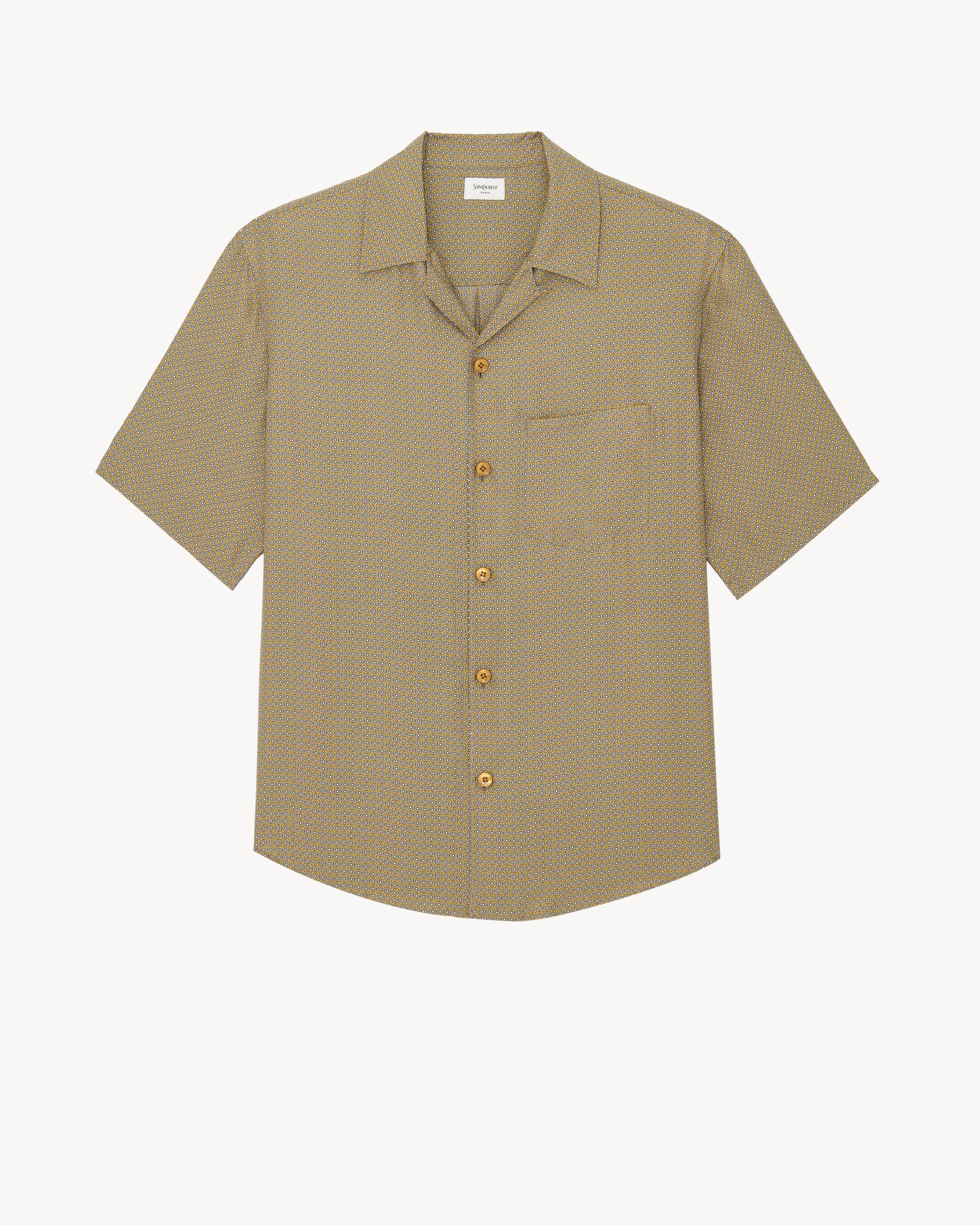 shirt in geometric silk by SAINT LAURENT