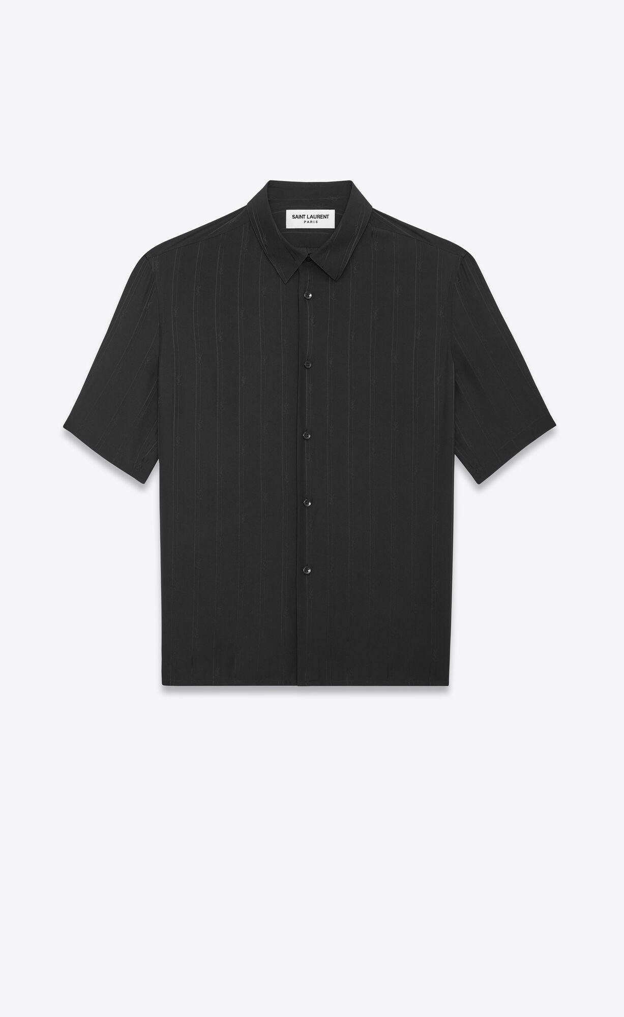 shirt in matte and shiny cassandre striped silk by SAINT LAURENT