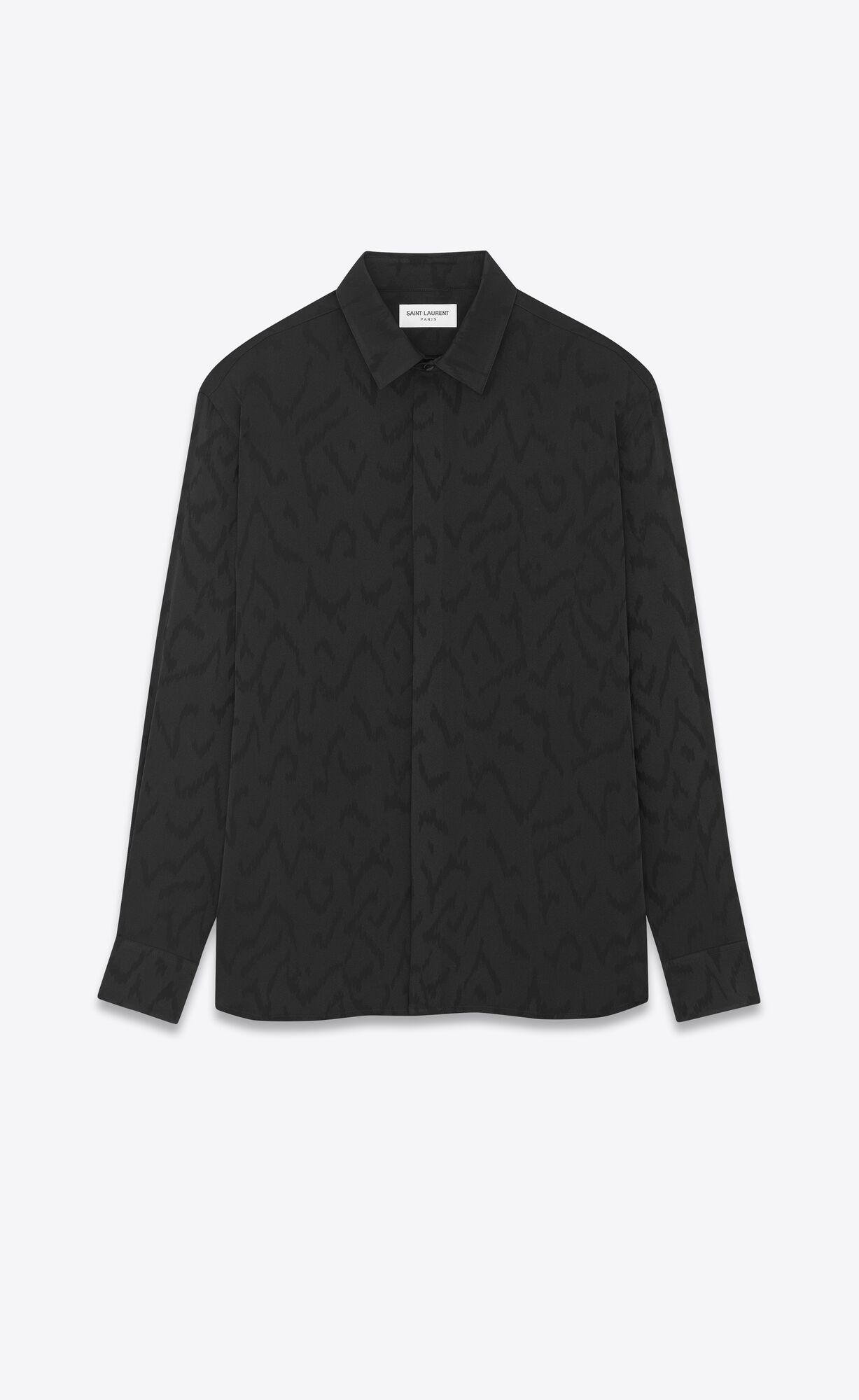 shirt in matte and shiny silk by SAINT LAURENT