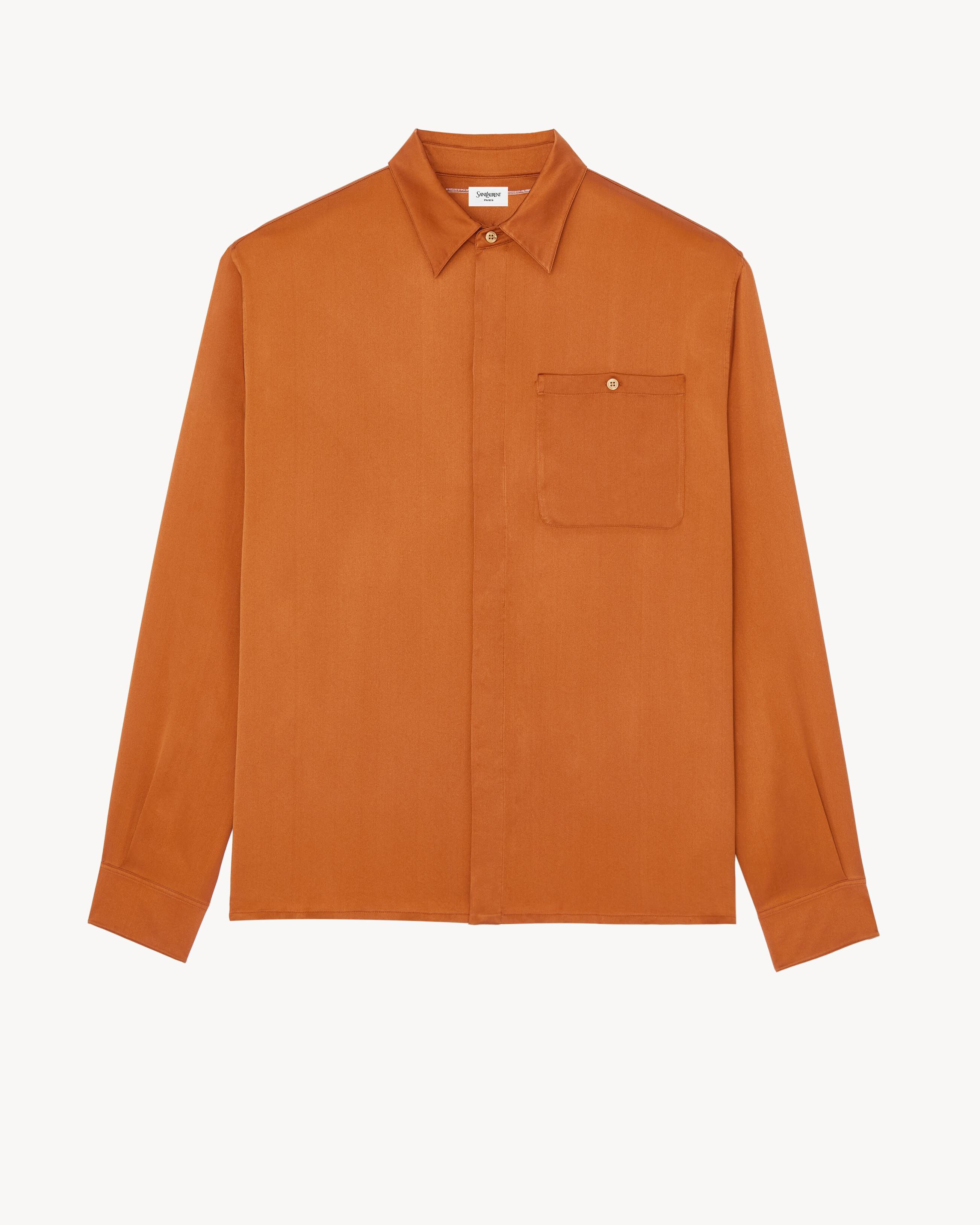 shirt in silk satin by SAINT LAURENT
