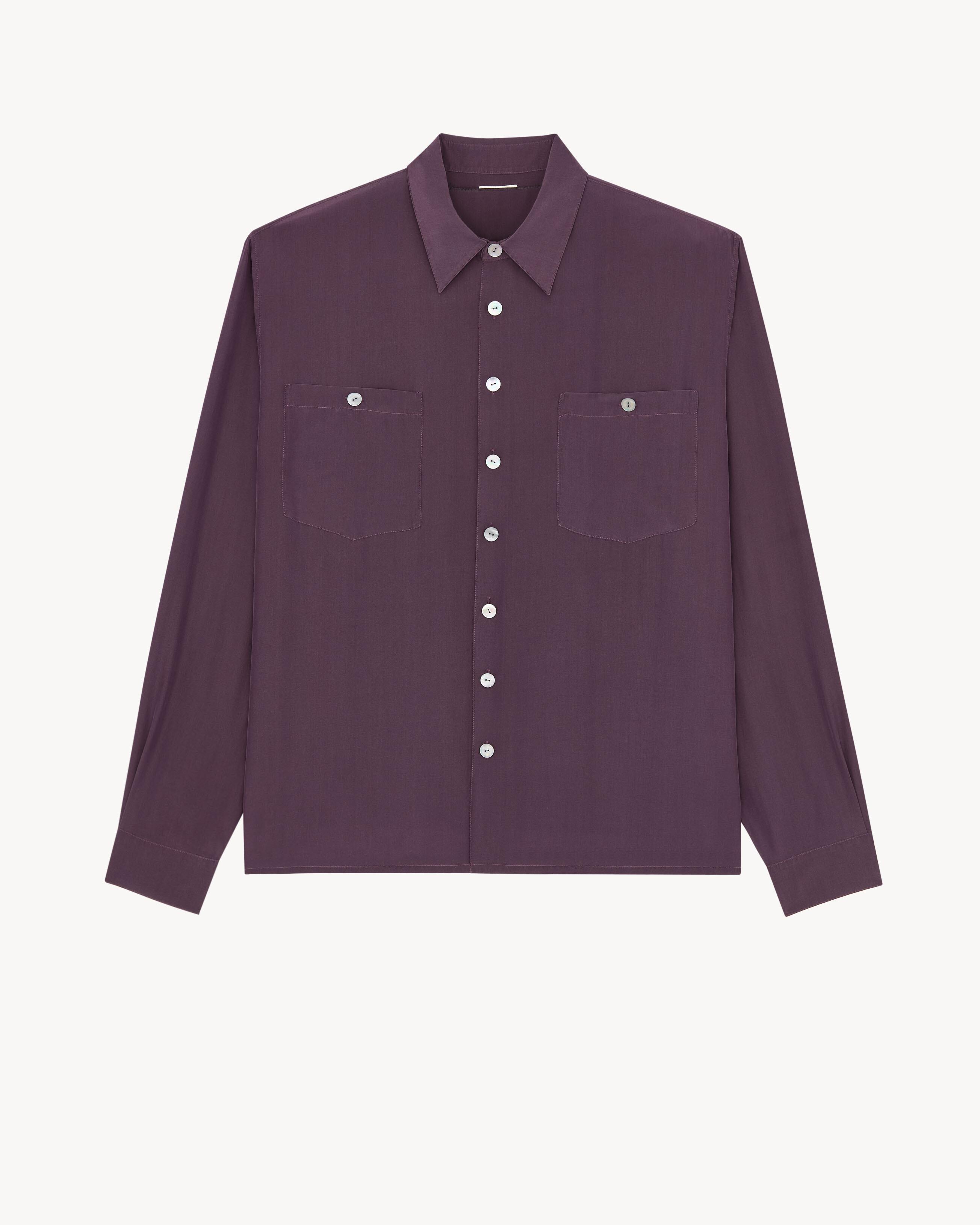 shirt in silk satin by SAINT LAURENT