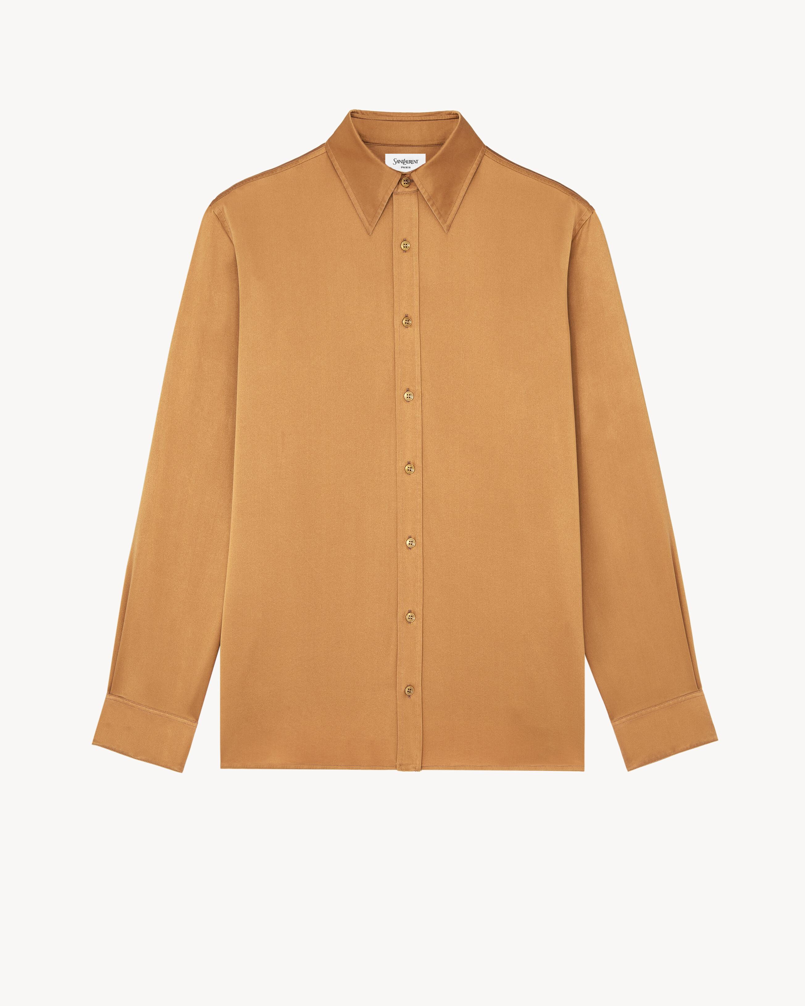 shirt in silk satin-back crepe by SAINT LAURENT