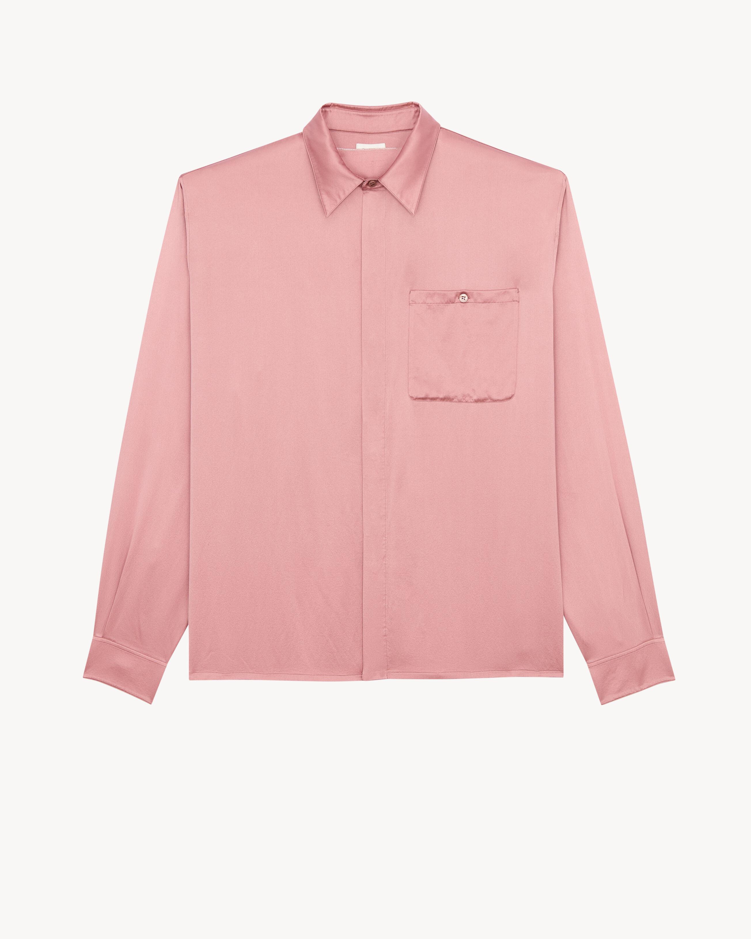 shirt in silk satin-back crepe by SAINT LAURENT