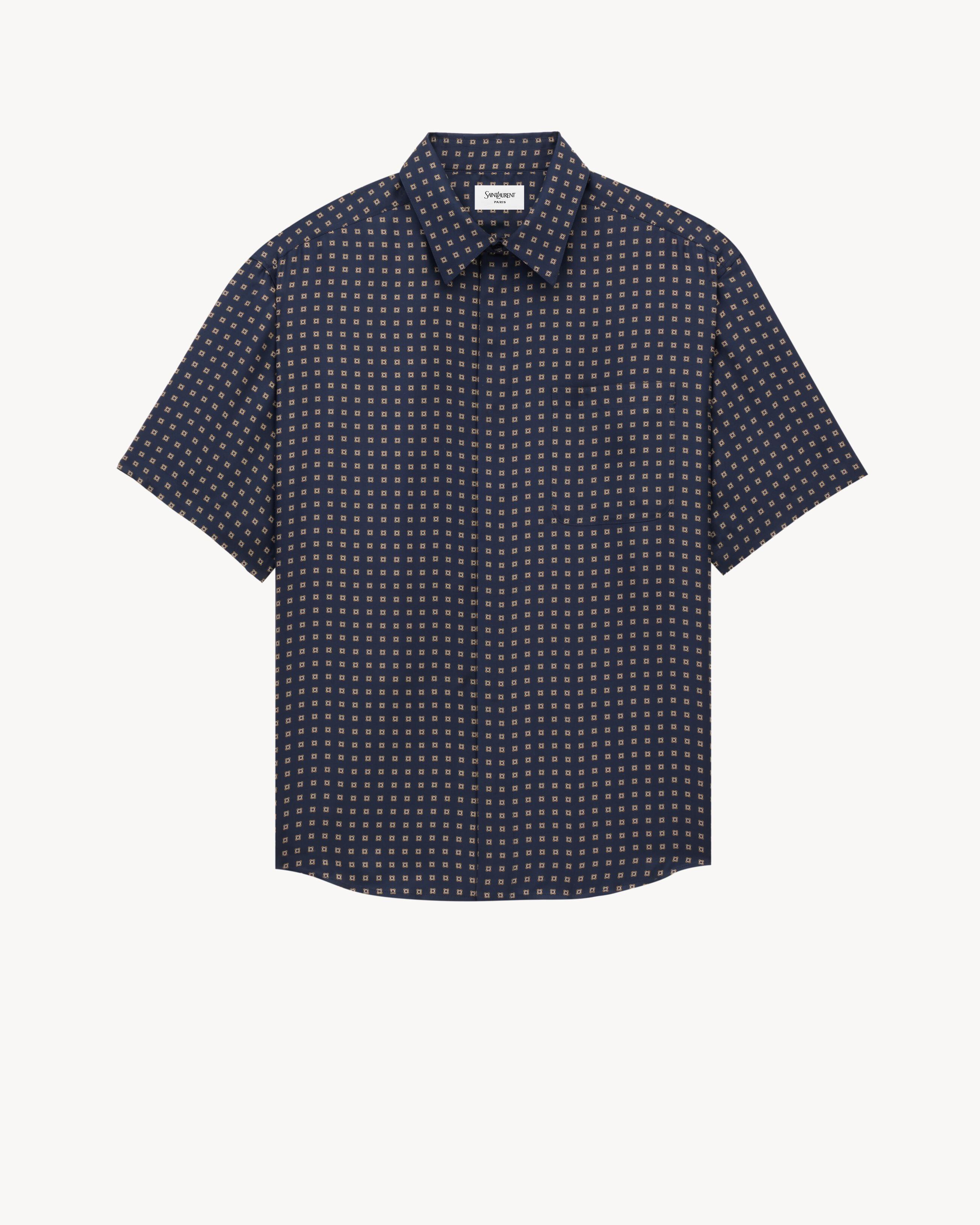 shirt in square silk by SAINT LAURENT