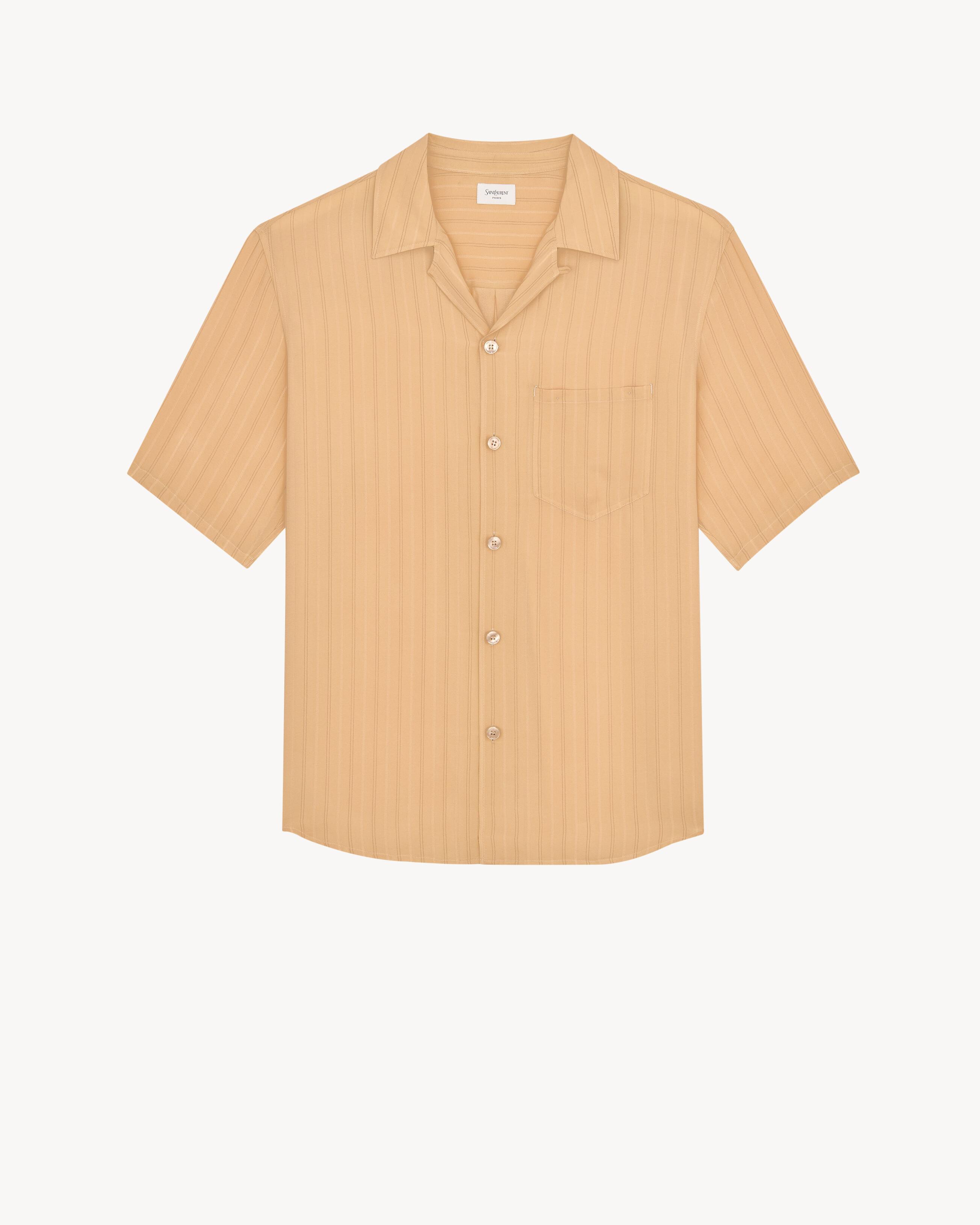 shirt in striped silk by SAINT LAURENT