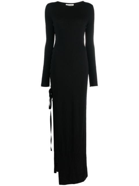 side-slit wool maxi dress by SAINT LAURENT