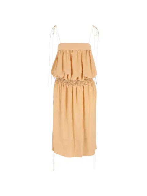 silk ballon midi dress by SAINT LAURENT