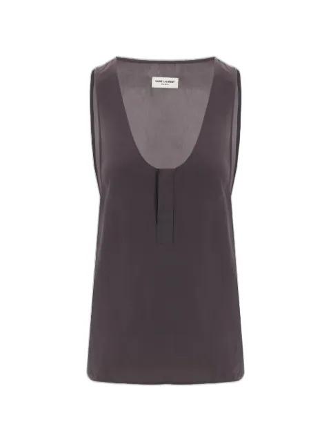 sleeveless silk top by SAINT LAURENT