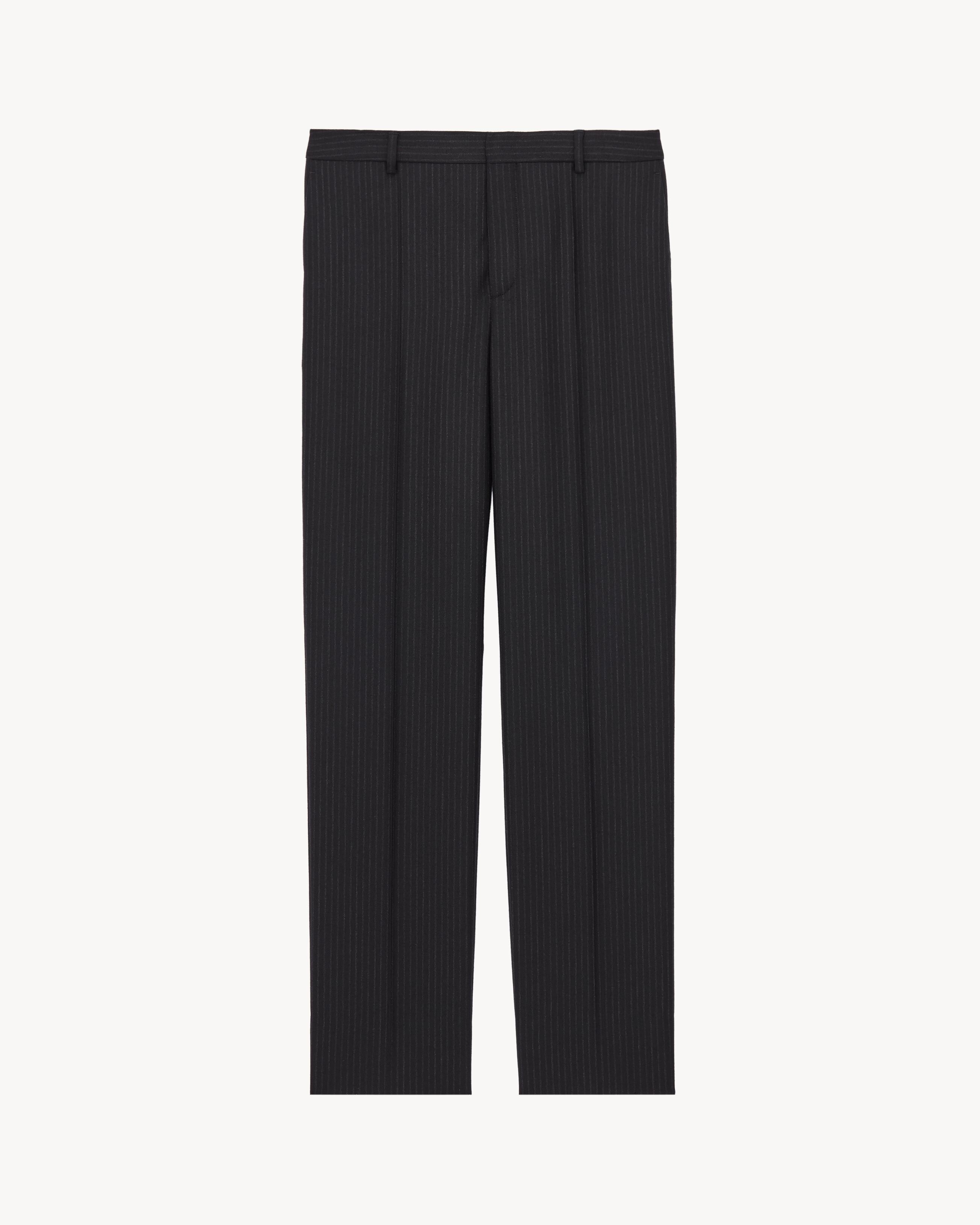 slim-fit pants in chalk-stripe wool by SAINT LAURENT