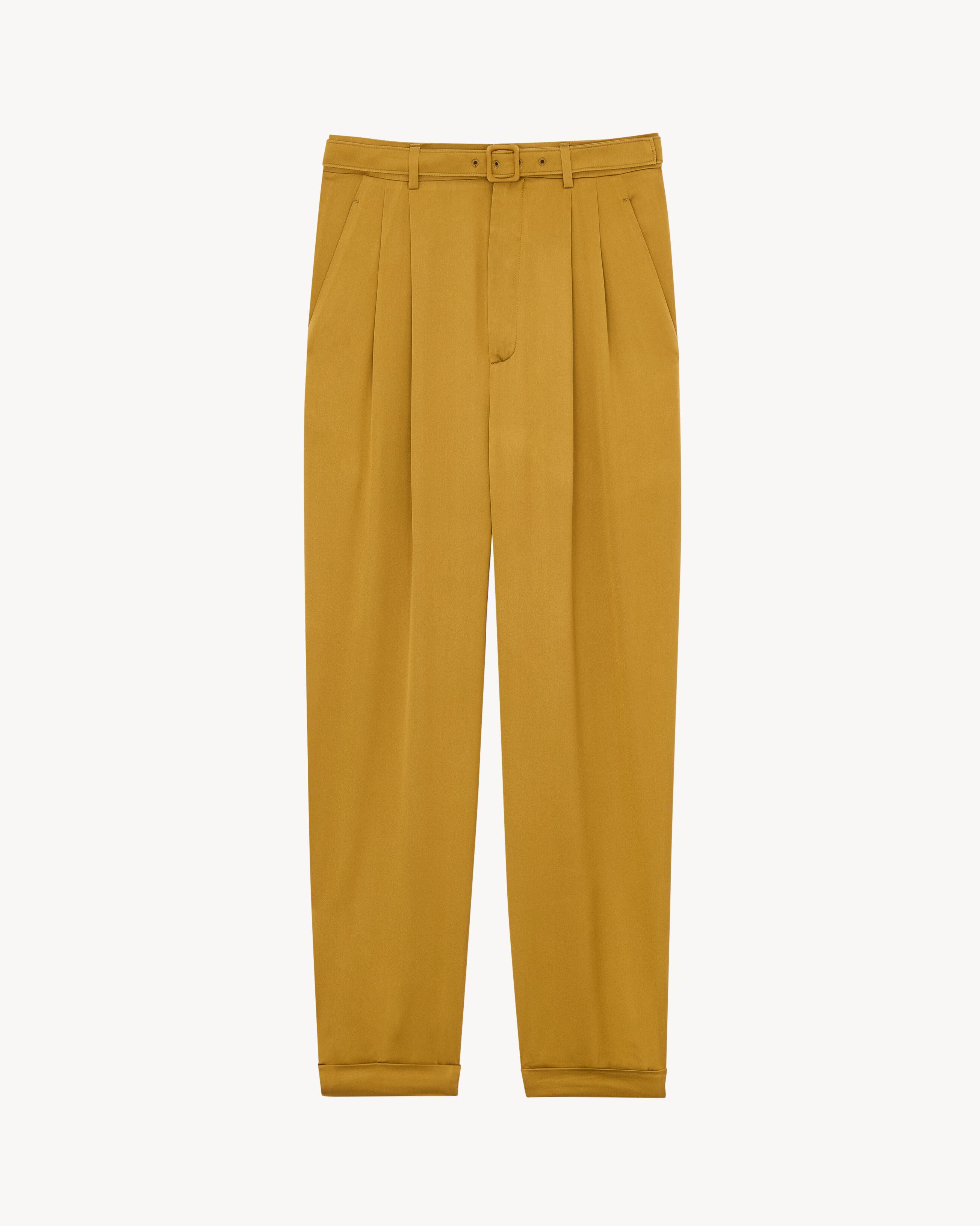 slim-fit pants in silk duchess satin by SAINT LAURENT