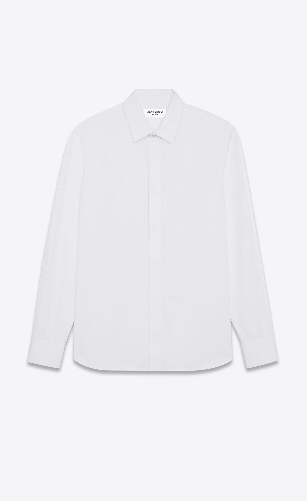 slim-fit shirt in cotton poplin by SAINT LAURENT