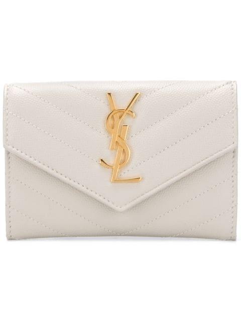 small chevron-quilted leather wallet by SAINT LAURENT