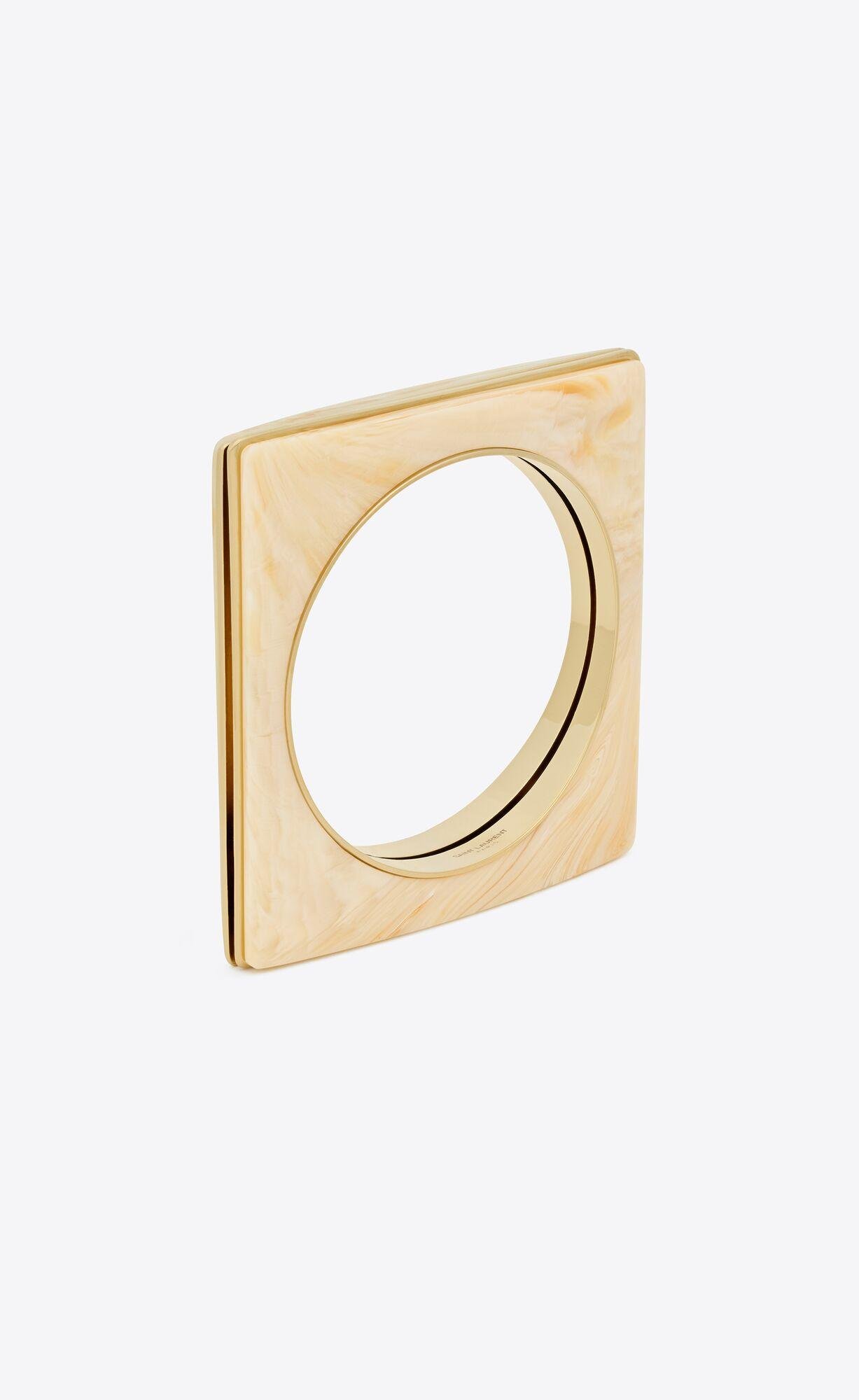 split square bangle in resin and metal by SAINT LAURENT