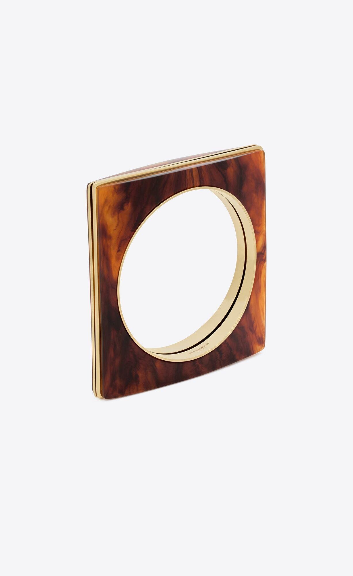 split square bangle in resin and metal by SAINT LAURENT