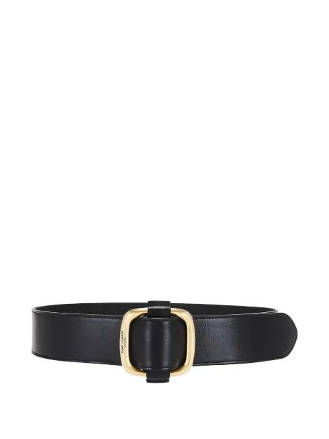 square-buckle leather belt by SAINT LAURENT