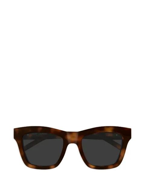 square-frame logo-plaque sunglasses by SAINT LAURENT