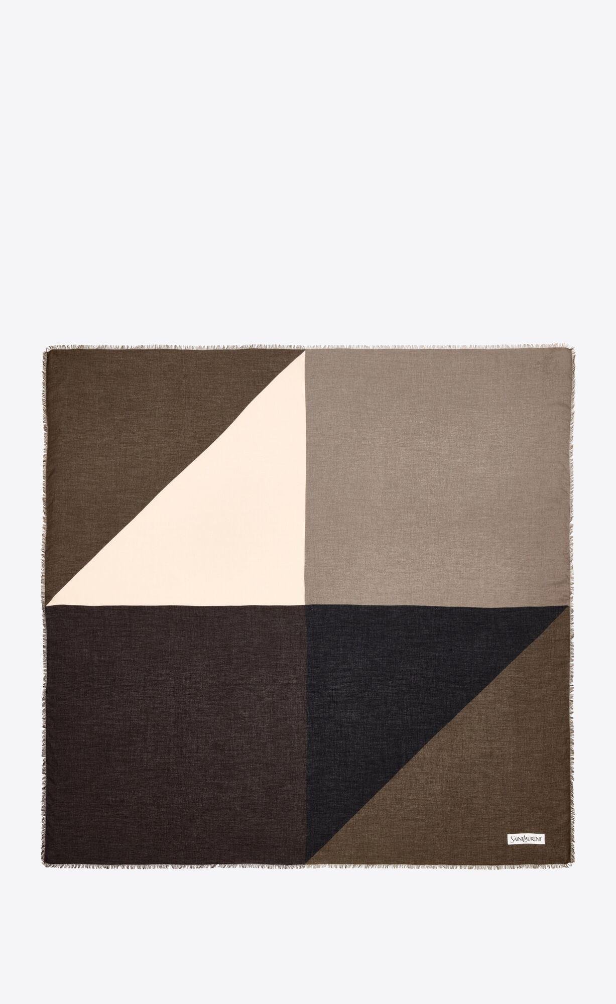 square scarf in graphic modal and cashmere by SAINT LAURENT