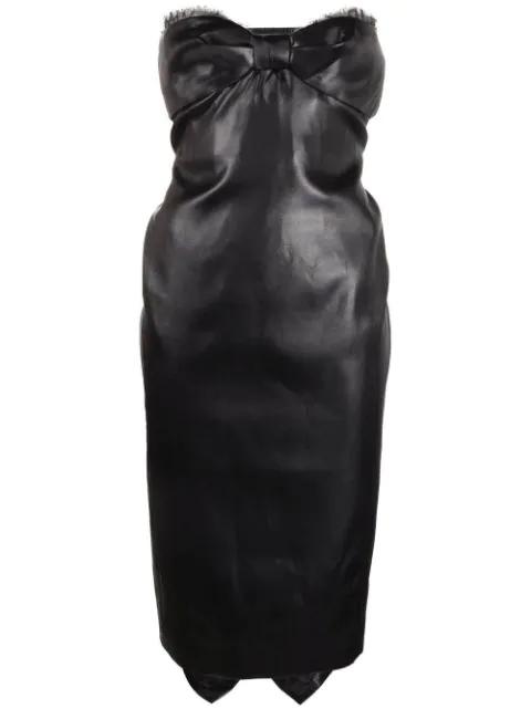 strapless mid-length dress by SAINT LAURENT