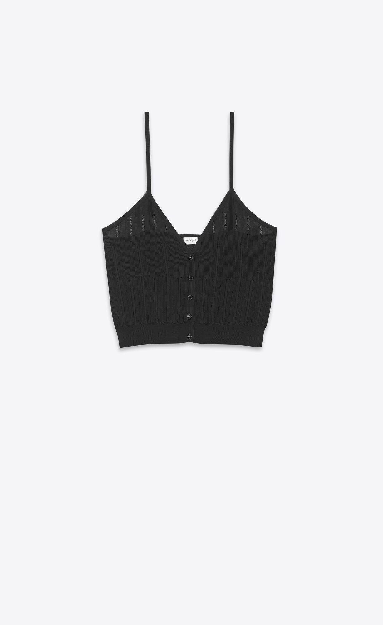 tank top in striped knit by SAINT LAURENT
