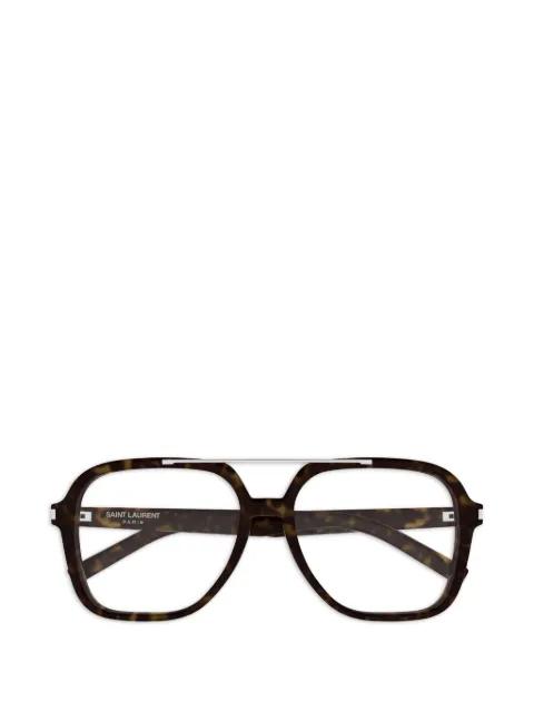 tortoiseshell-effect double-bridge glasses by SAINT LAURENT
