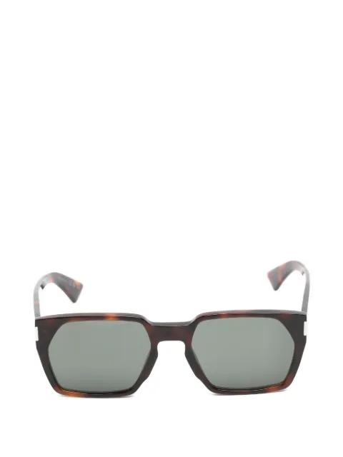 tortoiseshell-effect geometric-frame sunglasses by SAINT LAURENT