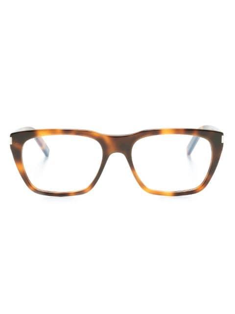 tortoiseshell-effect square-frame glasses by SAINT LAURENT