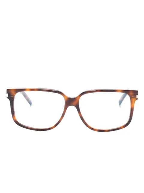 tortoiseshell-effect square-frame glasses by SAINT LAURENT