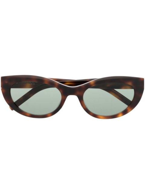 tortoiseshell logo-plaque sunglasses by SAINT LAURENT