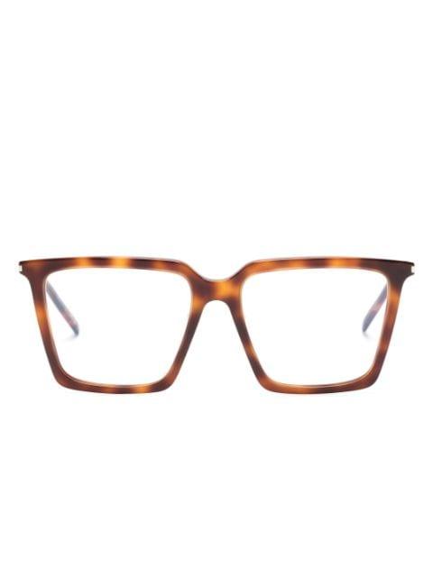 tortoiseshell square-frame glasses by SAINT LAURENT