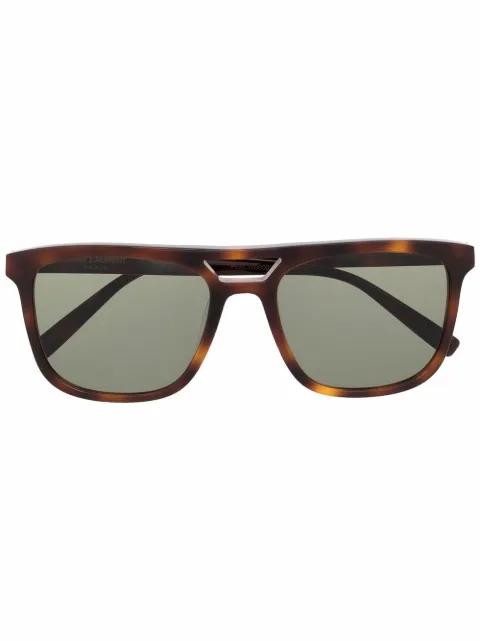 tortoiseshell square-frame sunglasses by SAINT LAURENT