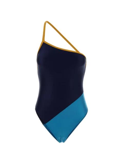 two-tone swimsuit by SAINT LAURENT