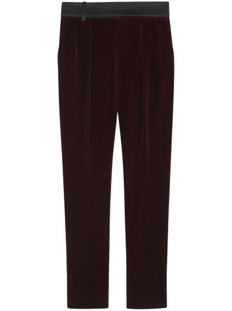 velvet-effect slim-cut trousers by SAINT LAURENT
