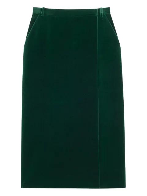 velvet midi skirt by SAINT LAURENT