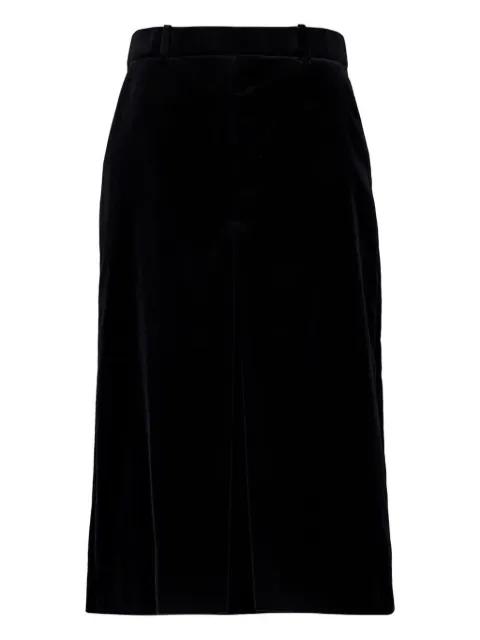 velvet-pleated midi skirt by SAINT LAURENT