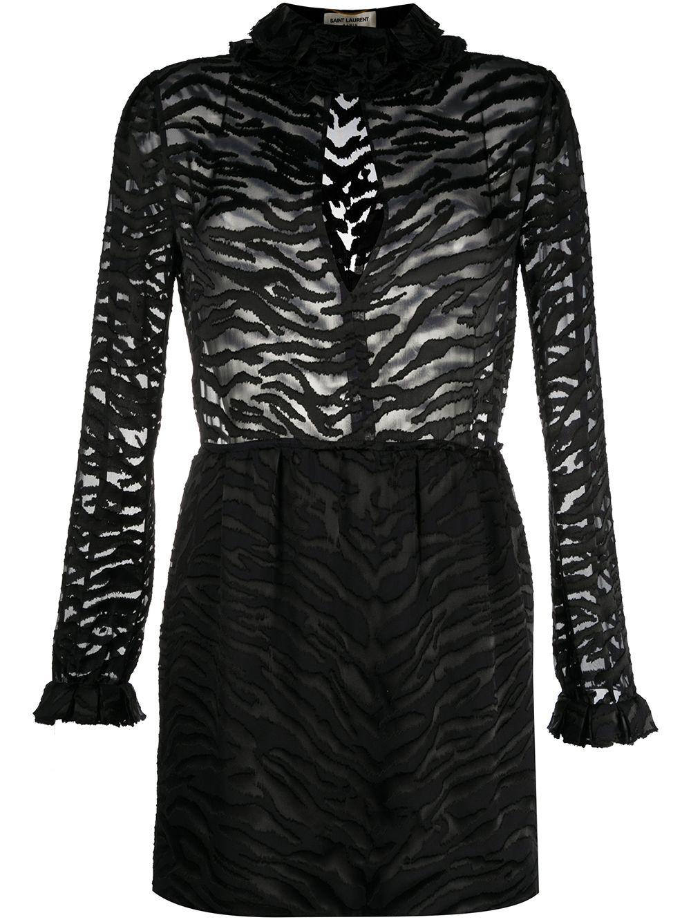 zebra print sheer dress by SAINT LAURENT