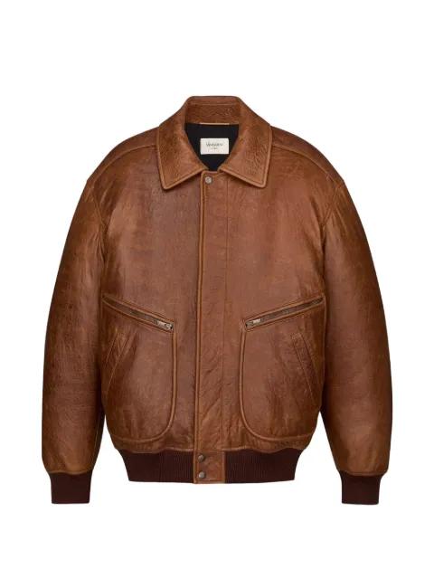zip leather jacket by SAINT LAURENT