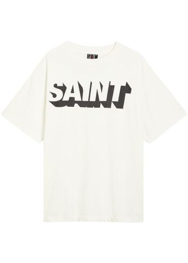 Alpha logo-print cotton T-shirt by SAINT MXXXXXX